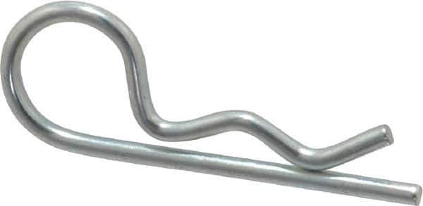 Value Collection - 5/16 to 3/8" Shaft Diam, 1-7/16" Long, 0.073" Wire Diam, Hair Pin Cotter - Grade 2 Spring Steel, Zinc-Plated Finish - Exact Industrial Supply