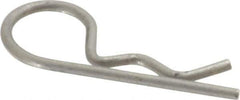 Made in USA - 1/8" Max Shaft Diam, 19/32" Long, 0.03" Wire Diam, Hair Pin Cotter - Grades 302 & 18-8 Stainless Steel - Exact Industrial Supply