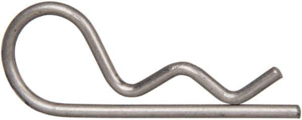 Made in USA - 3/16 to 1/4" Shaft Diam, 15/16" Long, 0.042" Wire Diam, Hair Pin Cotter - Grades 302 & 18-8 Stainless Steel - Exact Industrial Supply