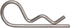 Made in USA - 3/16 to 1/4" Shaft Diam, 15/16" Long, 0.042" Wire Diam, Hair Pin Cotter - Grades 302 & 18-8 Stainless Steel - Exact Industrial Supply