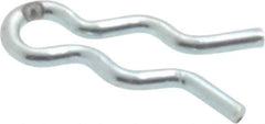 Made in USA - 5/64" Groove, 5/16" Long, Zinc-Plated Spring Steel Hair Pin Clip - 0.029" Clip Diam, 1/8" Shaft Diam, Grade 2 - Exact Industrial Supply