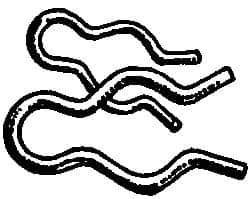 Made in USA - 7/8" Groove, 2-9/32" Long, Stainless Steel Hair Pin Clip - 1/8" Clip Diam, 1" Shaft Diam, Grade 18-8 - Exact Industrial Supply