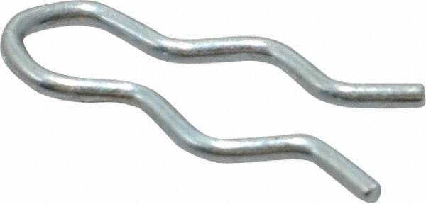 Made in USA - 9/64" Groove, 1/2" Long, Zinc-Plated Spring Steel Hair Pin Clip - 0.031" Clip Diam, 3/16" Shaft Diam, Grade 2 - Exact Industrial Supply