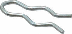 Made in USA - 9/64" Groove, 1/2" Long, Zinc-Plated Spring Steel Hair Pin Clip - 0.031" Clip Diam, 3/16" Shaft Diam, Grade 2 - Exact Industrial Supply