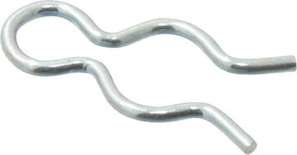 Made in USA - 7/32" Groove, 5/8" Long, Zinc-Plated Spring Steel Hair Pin Clip - 0.033" Clip Diam, 1/4" Shaft Diam, Grade 2 - Exact Industrial Supply