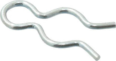 Made in USA - 7/32" Groove, 5/8" Long, Zinc-Plated Spring Steel Hair Pin Clip - 0.033" Clip Diam, 1/4" Shaft Diam, Grade 2 - Exact Industrial Supply