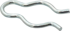 Made in USA - 7/16" Groove, 1-1/8" Long, Zinc-Plated Spring Steel Hair Pin Clip - 0.064" Clip Diam, 1/2" Shaft Diam, Grade 2 - Exact Industrial Supply