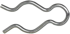 Made in USA - 21/32" Groove, 1-13/16" Long, Zinc-Plated Spring Steel Hair Pin Clip - 0.093" Clip Diam, 3/4" Shaft Diam, Grade 2 - Exact Industrial Supply