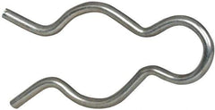 Made in USA - 25/32" Groove, 2-5/64" Long, Zinc-Plated Spring Steel Hair Pin Clip - 0.105" Clip Diam, 7/8" Shaft Diam, Grade 2 - Exact Industrial Supply