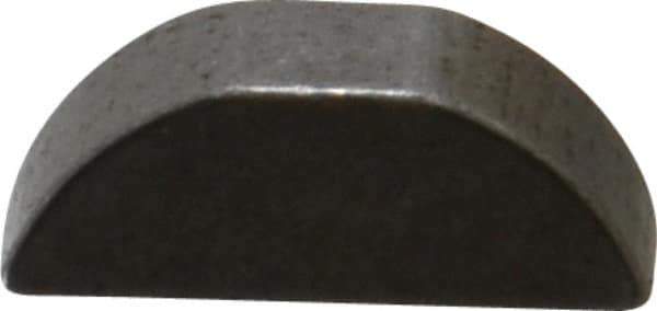 Made in USA - #605 Standard Woodruff Key - 5/8" Long x 3/16" Wide, Steel - Exact Industrial Supply