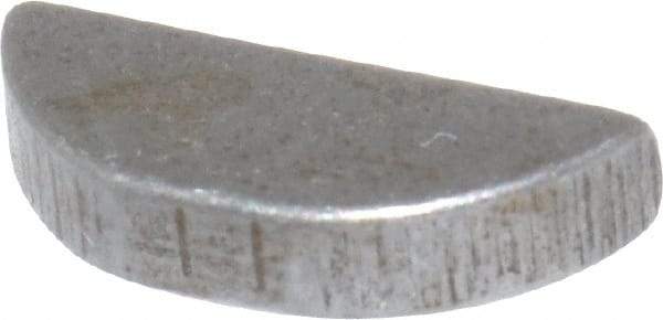 Made in USA - #304 Standard Woodruff Key - 1/2" Long x 3/32" Wide, Alloy Steel - Exact Industrial Supply