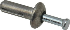 Powers Fasteners - 1/4" Diam, 1/4" Drill, 3/4" OAL, 1-1/8" Min Embedment Hammer Drive Concrete Anchor - Steel (Drive Pin)/Zamac Alloy (Body), Zinc-Plated Finish, Mushroom Head - Exact Industrial Supply