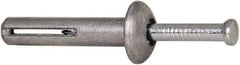 Powers Fasteners - 1/4" Diam, 1/4" Drill, 1-1/4" OAL, 1-7/8" Min Embedment Hammer Drive Concrete Anchor - Steel (Drive Pin)/Zamac Alloy (Body), Zinc-Plated Finish, Mushroom Head - Exact Industrial Supply