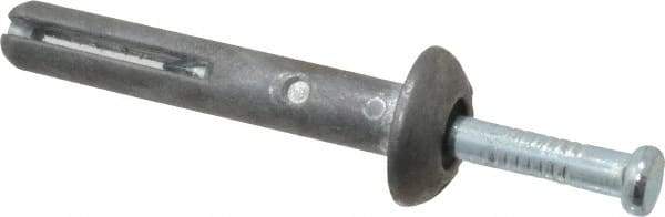 Powers Fasteners - 1/4" Diam, 1/4" Drill, 1-1/2" OAL, 1-7/8" Min Embedment Hammer Drive Concrete Anchor - Steel (Drive Pin)/Zamac Alloy (Body), Zinc-Plated Finish, Mushroom Head - Exact Industrial Supply