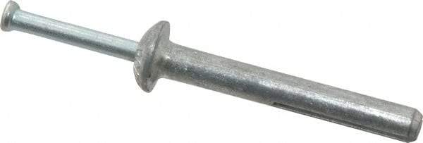 Powers Fasteners - 1/4" Diam, 1/4" Drill, 2" OAL, 2-5/8" Min Embedment Hammer Drive Concrete Anchor - Steel (Drive Pin)/Zamac Alloy (Body), Zinc-Plated Finish, Mushroom Head - Exact Industrial Supply