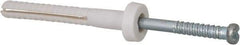 Powers Fasteners - 3/16" Diam, 3/16" Drill, 1-1/2" OAL, 1-1/8" Min Embedment Hammer Drive Concrete Anchor - Nylon (Body)/Steel (Drive Pin), Zinc-Plated Finish, Round Head - Exact Industrial Supply