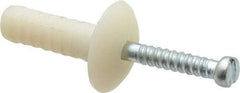 Powers Fasteners - 1/4" Diam, 1/4" Drill, 3/4" OAL, 7/8" Min Embedment Hammer Drive Concrete Anchor - Nylon (Body)/Steel (Drive Pin), Zinc-Plated Finish, Mushroom Head - Exact Industrial Supply