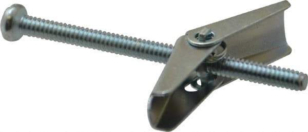 Powers Fasteners - 1/8" Screw, 1/8" Diam, 2" Long, Toggle Bolt Drywall & Hollow Wall Anchor - 3/8" Drill, Zinc Plated, Steel, Grade Zamac 7, Use in Drywall & Wallboard - Exact Industrial Supply