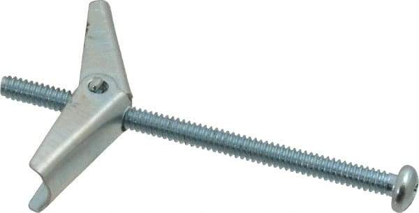 Powers Fasteners - 3/16" Screw, 3/16" Diam, 3" Long, Toggle Bolt Drywall & Hollow Wall Anchor - 1/2" Drill, Zinc Plated, Steel, Grade Zamac 7, Use in Drywall & Wallboard - Exact Industrial Supply