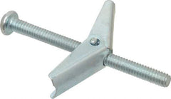 Powers Fasteners - 1/4" Screw, 1/4" Diam, 3" Long, Toggle Bolt Drywall & Hollow Wall Anchor - 5/8" Drill, Zinc Plated, Steel, Grade Zamac 7, Use in Drywall & Wallboard - Exact Industrial Supply