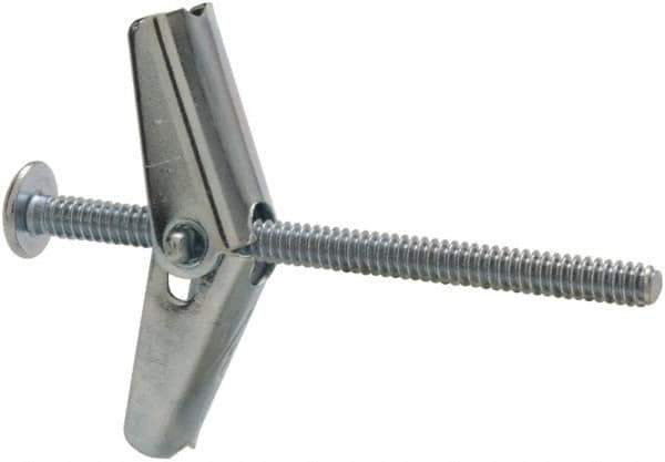 Powers Fasteners - 1/8" Screw, 1/8" Diam, 2" Long, Toggle Bolt Drywall & Hollow Wall Anchor - 3/8" Drill, Zinc Plated, Steel, Grade Zamac 7, Use in Drywall & Wallboard - Exact Industrial Supply