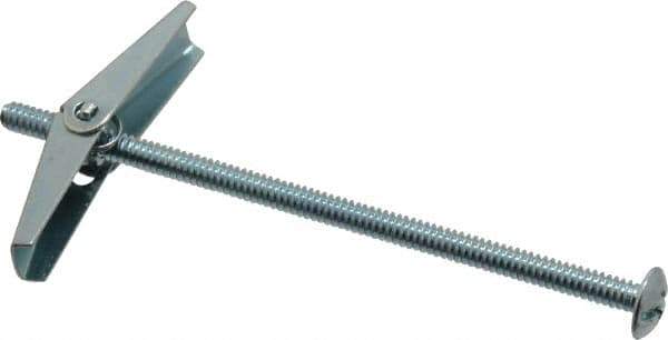 Powers Fasteners - 1/8" Screw, 1/8" Diam, 3" Long, Toggle Bolt Drywall & Hollow Wall Anchor - 3/8" Drill, Zinc Plated, Steel, Grade Zamac 7, Use in Drywall & Wallboard - Exact Industrial Supply