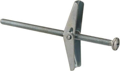 Powers Fasteners - 3/16" Screw, 3/16" Diam, 4" Long, Toggle Bolt Drywall & Hollow Wall Anchor - 1/2" Drill, Zinc Plated, Steel, Grade Zamac 7, Use in Drywall & Wallboard - Exact Industrial Supply