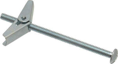 Powers Fasteners - 1/4" Screw, 1/4" Diam, 4" Long, Toggle Bolt Drywall & Hollow Wall Anchor - 5/8" Drill, Zinc Plated, Steel, Grade Zamac 7, Use in Drywall & Wallboard - Exact Industrial Supply