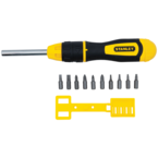 STANLEY® 11 Piece Multi-Bit Ratcheting Screwdriver Set - Exact Industrial Supply