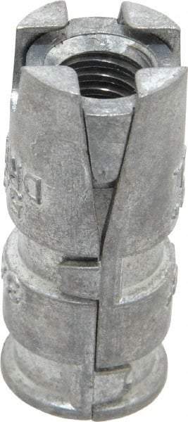 Powers Fasteners - 3/8" Diam, 5/8" Drill, 1-1/2" OAL, 2" Min Embedment Single Expansion Concrete Anchor - Zamac Alloy, Flat Head - Exact Industrial Supply