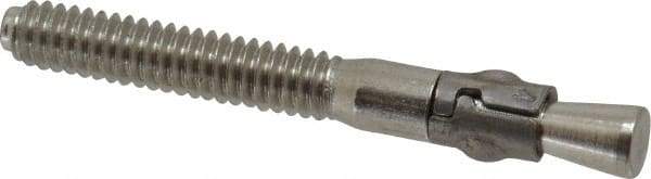 Powers Fasteners - 1/4" Diam, 1/4" Drill, 2-1/4" OAL, 7/8" Min Embedment Wedge Expansion Concrete Anchor - 304 Stainless Steel, Hex Nut Head, Hex Drive, 1-1/4" Thread Length - Exact Industrial Supply