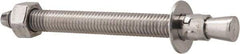 Powers Fasteners - 1/2" Diam, 1/2" Drill, 5-1/2" OAL, Wedge Expansion Concrete Anchor - 304 Stainless Steel, Hex Nut Head, Hex Drive, 4-1/8" Thread Length - Exact Industrial Supply