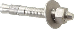 Powers Fasteners - 5/8" Diam, 5/8" Drill, 4-1/2" OAL, Wedge Expansion Concrete Anchor - 304 Stainless Steel, Hex Nut Head, Hex Drive, 3" Thread Length - Exact Industrial Supply