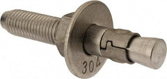 Powers Fasteners - 3/4" Diam, 3/4" Drill, 4-3/4" OAL, Wedge Expansion Concrete Anchor - 304 Stainless Steel, Hex Nut Head, Hex Drive, 2-7/8" Thread Length - Exact Industrial Supply