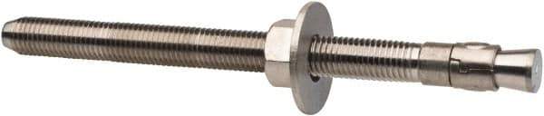 Powers Fasteners - 3/4" Diam, 3/4" Drill, 10" OAL, 1-1/8" Min Embedment Wedge Expansion Concrete Anchor - 304 Stainless Steel, Hex Nut Head, Hex Drive, 8-1/8" Thread Length - Exact Industrial Supply