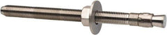 Powers Fasteners - 3/4" Diam, 3/4" Drill, 10" OAL, 1-1/8" Min Embedment Wedge Expansion Concrete Anchor - 304 Stainless Steel, Hex Nut Head, Hex Drive, 8-1/8" Thread Length - Exact Industrial Supply