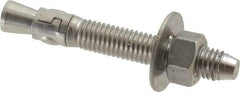 Powers Fasteners - 1/2" Diam, 1/2" Drill, 3-3/4" OAL, Wedge Expansion Concrete Anchor - 316 Stainless Steel, Hex Nut Head, Hex Drive, 2-3/8" Thread Length - Exact Industrial Supply