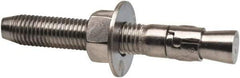 Powers Fasteners - 3/4" Diam, 3/4" Drill, 5-1/2" OAL, 1-1/4" Min Embedment Wedge Expansion Concrete Anchor - 316 Stainless Steel, Hex Nut Head, Hex Drive, 3-5/8" Thread Length - Exact Industrial Supply
