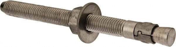 Powers Fasteners - 3/4" Diam, 3/4" Drill, 8-1/2" OAL, 1-3/4" Min Embedment Wedge Expansion Concrete Anchor - 316 Stainless Steel, Hex Nut Head, Hex Drive, 6-5/8" Thread Length - Exact Industrial Supply