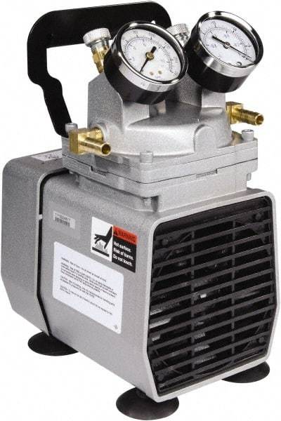 Gast - Diaphragm-Type Vacuum Pumps Horsepower: 1/8 Cubic Feet per Minute: 1.60 - Exact Industrial Supply