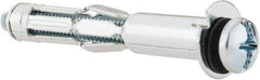 Powers Fasteners - 1/4" Screw, 7/16" Diam, 2-3/4" Long, 5/8 to 1-1/8" Thick, Sleeve Drywall & Hollow Wall Anchor - 7/16" Drill, Zinc Plated, Steel, Grade 5, Use in Concrete, & Masonry, Drywall, Plywood & Wallboard - Exact Industrial Supply