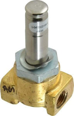 Parker - 1/4" Port, Two Way, Direct Acting, Brass Solenoid Valve - Normally Closed, 150 Max PSI, NBR Seal - Exact Industrial Supply
