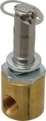 Parker - 1/4" Port, Two Way, Direct Acting, Brass Solenoid Valve - Normally Open, 300 Max PSI, NBR Seal - Exact Industrial Supply
