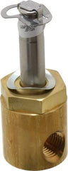 Parker - 1/4" Port, Two Way, Direct Acting, Brass Solenoid Valve - Normally Closed, 150 Max PSI, NBR Seal - Exact Industrial Supply