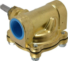 Parker - 1" Port, Two Way, Piloted Diaphragm, Brass Solenoid Valve - Normally Closed, 125 Max PSI, NBR Seal - Exact Industrial Supply
