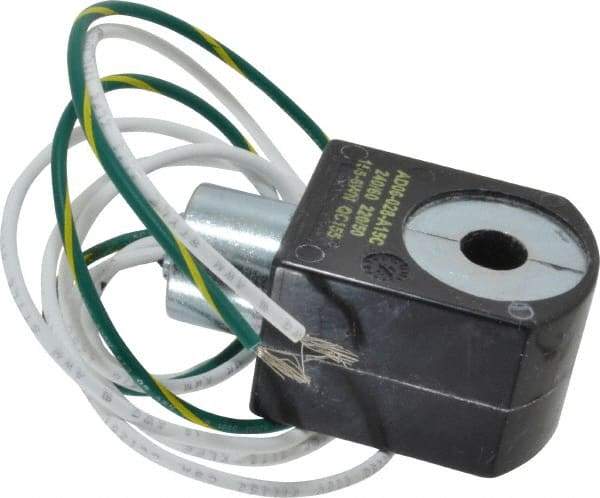 Parker - 240 Volt, 18 Coil Lead Length, Class F, Solenoid Coil - 6.0 Watt, NEMA 4X Enclosure, Use with Parker Skinner Gold Ring Series Valves - Exact Industrial Supply