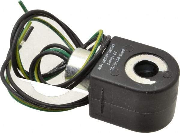 Parker - 240 Volt, 18 Coil Lead Length, Class F, Solenoid Coil - 16.0 Watt, NEMA 4X Enclosure, Use with Parker Skinner Gold Ring Series Valves - Exact Industrial Supply