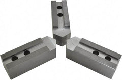 H & R Manufacturing - 1.5mm x 60° Serrated Attachment, Square Soft Lathe Chuck Jaw - 3 Jaws, Steel, 1.69" Btw Mount Hole Ctrs, 7-1/2" Long x 2-1/2" Wide x 2-1/2" High, 0.866" Groove, 20mm Fastener - Exact Industrial Supply