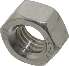 Value Collection - M12x1.75 Stainless Steel Right Hand Hex Nut - 19mm Across Flats, 10mm High, Uncoated - Exact Industrial Supply