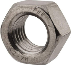 Value Collection - M18x2.50 Stainless Steel Right Hand Hex Nut - 27mm Across Flats, 15mm High, Uncoated - Exact Industrial Supply